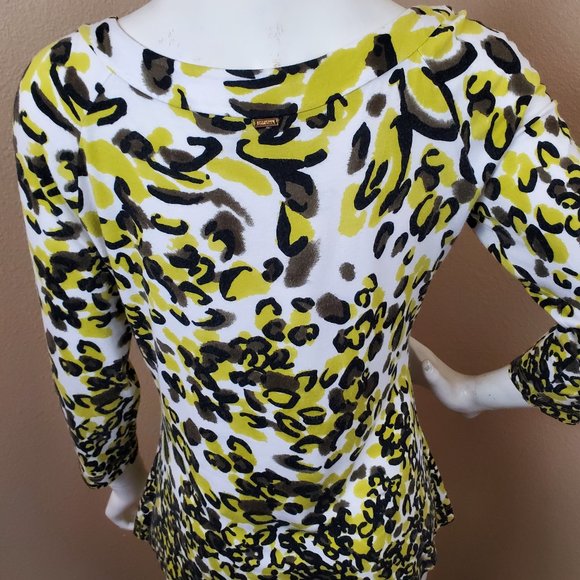 ST.JOHN Yellow Label 3/4 Sleeved Scoop Neck Top~Size M - Picture 5 of 8